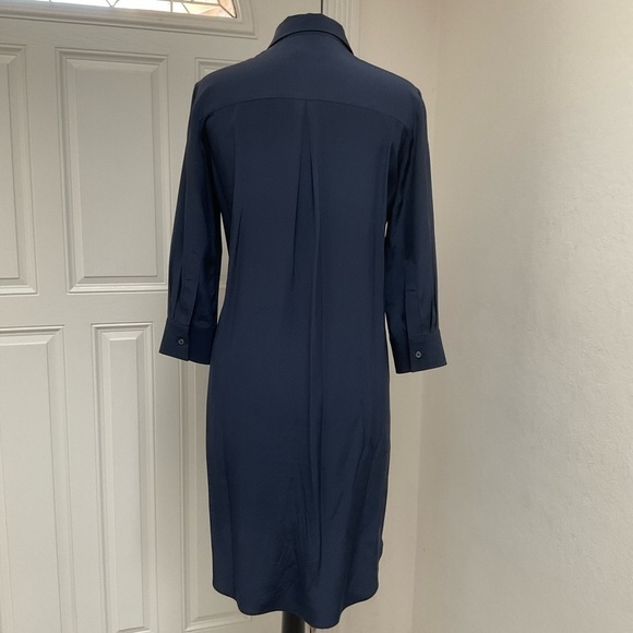 The Reset/R Label 100% Silk Button Down Navy Dress Size XS - Picture 4 of 8